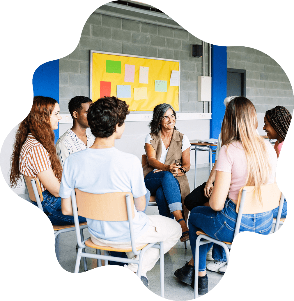 Group discussion in a classroom setting.